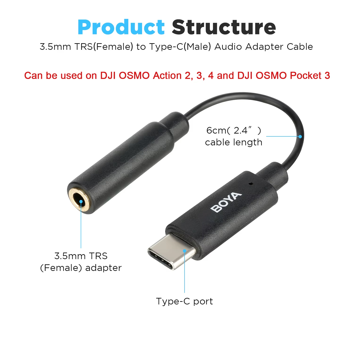 BOYA BY-K4 3.5mm TRS (Female)  - огляд і ціна Trs Cable