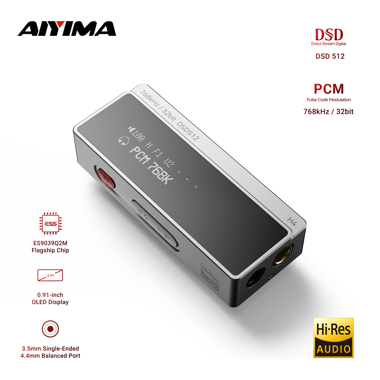 AIYIMA H4 HIFI Portable Headph - огляд і ціна Es9018 Dac